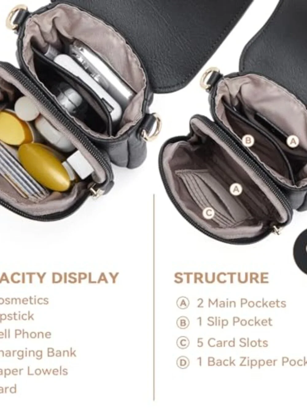 Faux Leather Crossbody Phone Purse with Card Slots